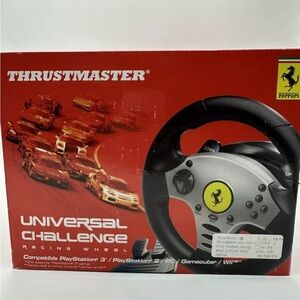 Ferrari Thrustmaster Universal Challenge Racing Wheel Wii PC PS2 PS3 Gamecube